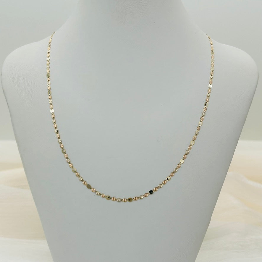 G67Ch 14K Gold Valentino style Chain 2.1x16"