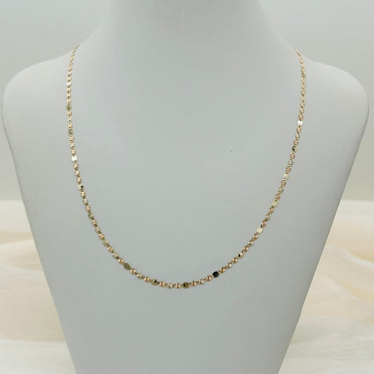 G67Ch 14K Gold Valentino style Chain 2.1x16"