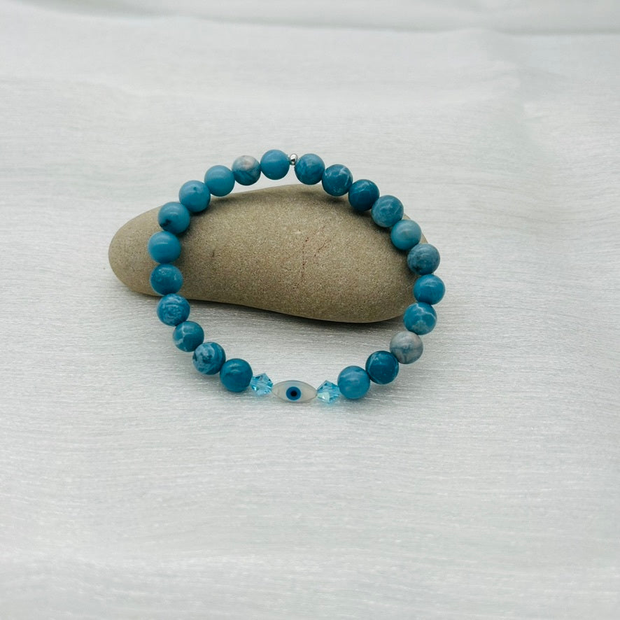 ST1857BL Larimar Bracelet 8mm. x 8"