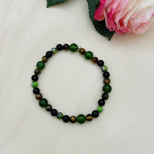 ST1885BL Jade,Onyx,Bracelet 7"