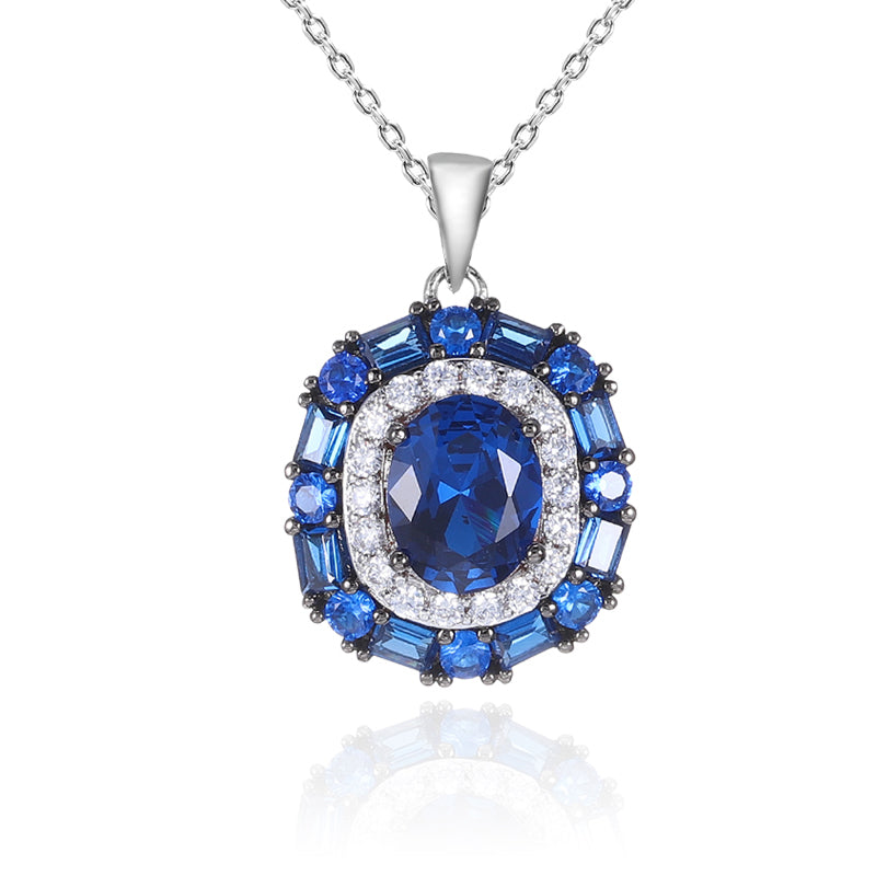 Z1829NL Blue Sapphire Necklace 18"