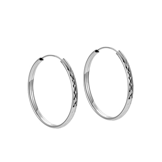 S1796ER Hoop Earrings  3mm. x 35mm.