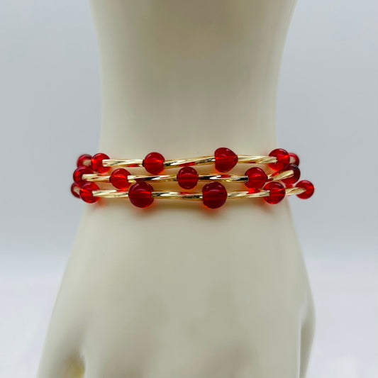 C1417BL Set of 3 Red Bracelets 7"