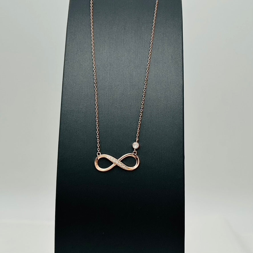 Z1840NL Rose Gold Plated InfinityNecklace 18"