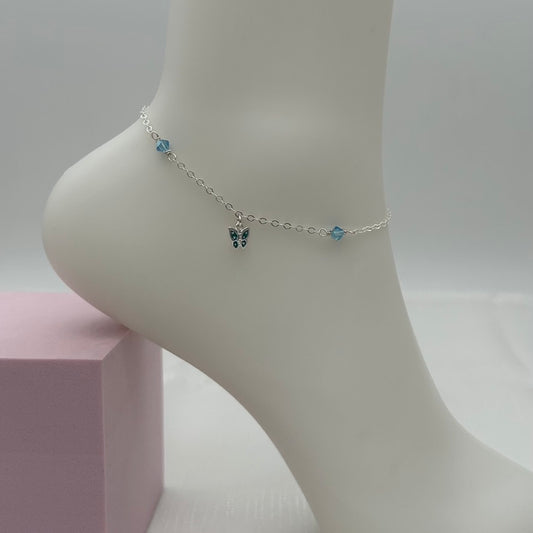 C1421 Butterfly Anklet 9"