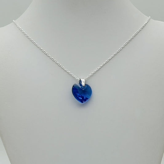 C1426NL Sapphire Heart Necklace  18"