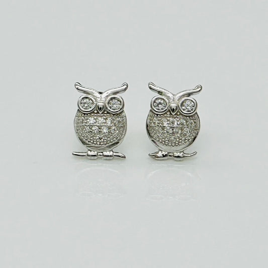 Z956ER Clear Eyes Owls Earrings