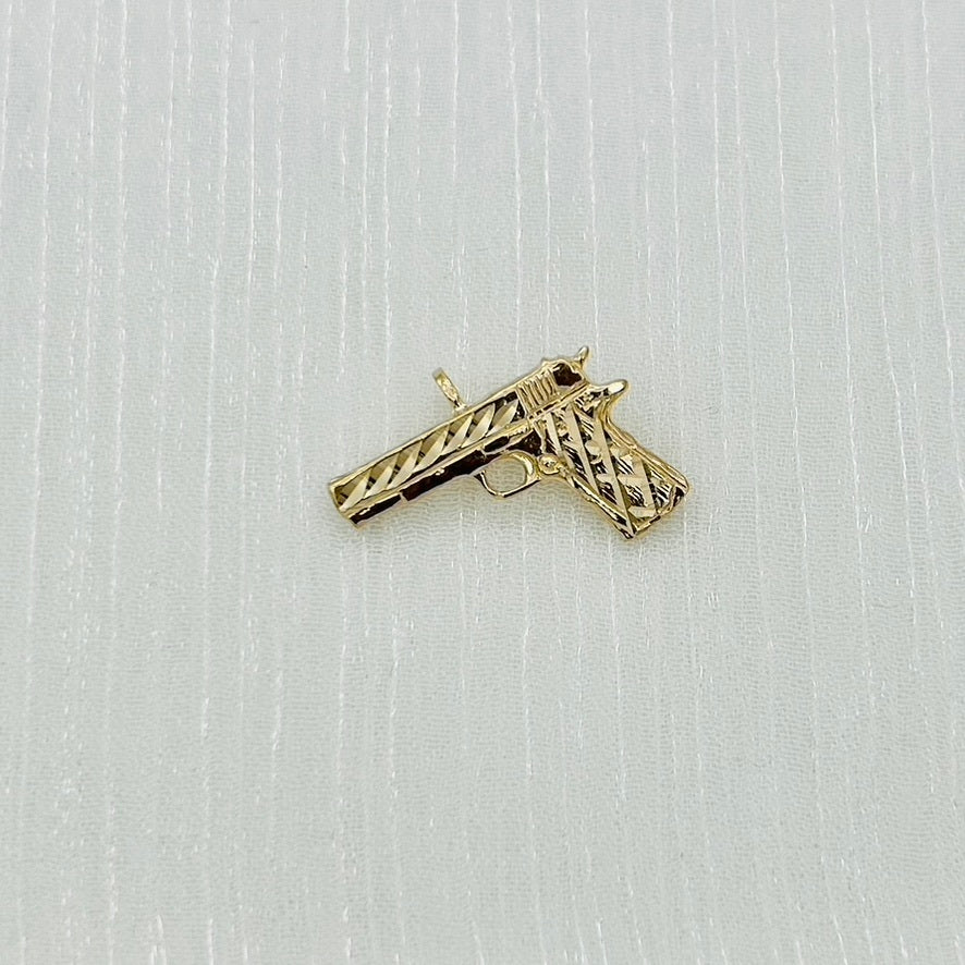 G336P 14K Gold Gun Pendant