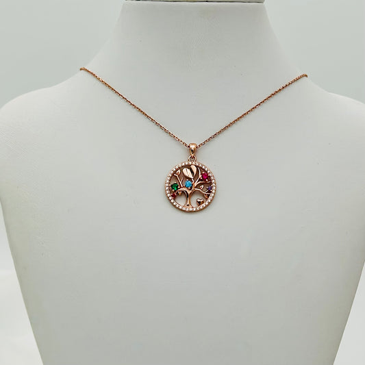 Z1835NL Rose Gold Tree of life Necklace 18"