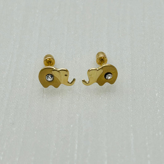 G319ER 14K Gold Elephant Earrings