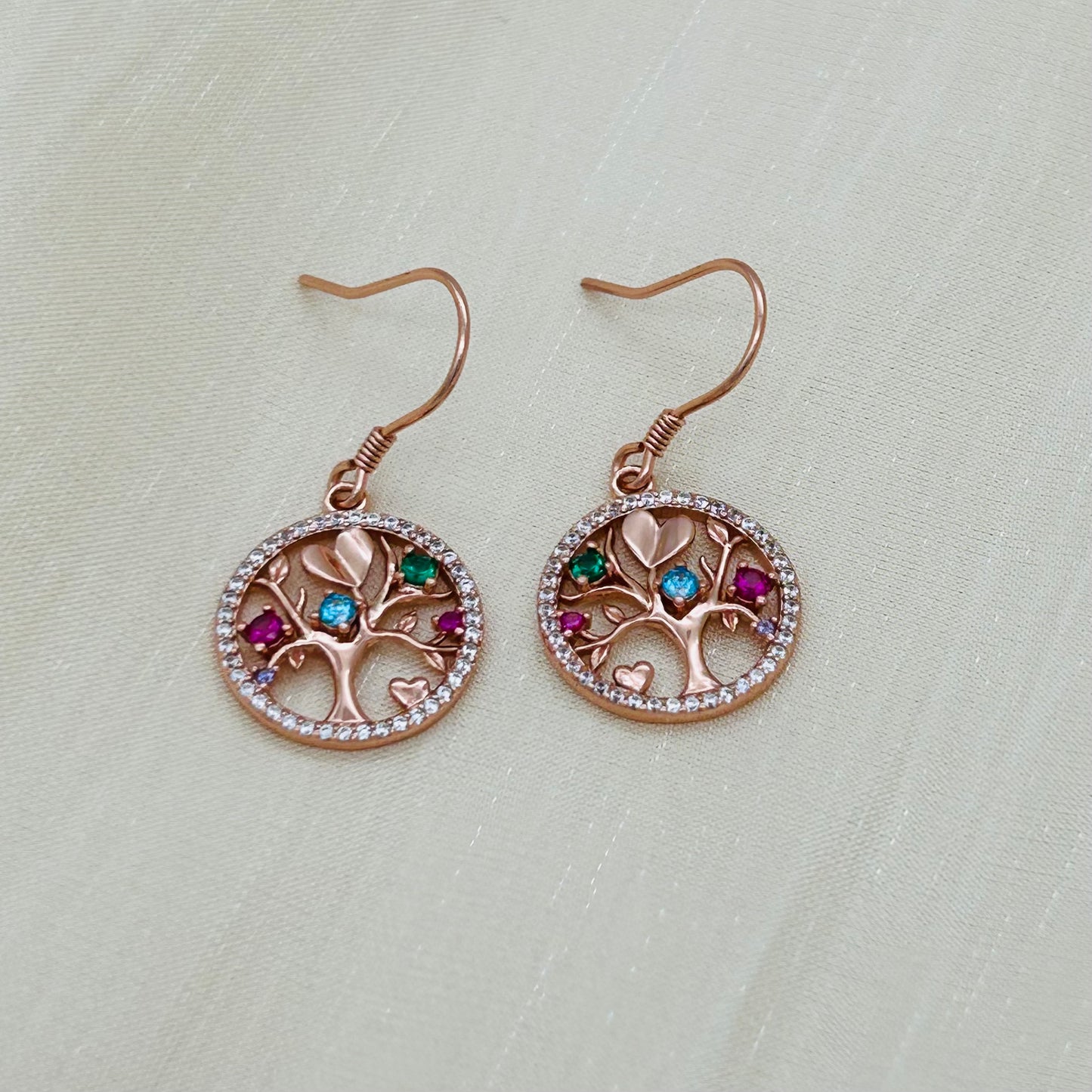 Z1835ER Rose Gold Tree Of Life Earrings