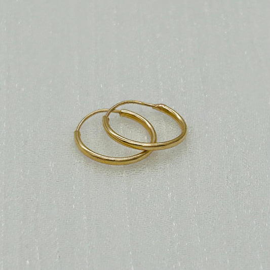 G320ER 14K Gold Hoop Earrings  1.2x11mm