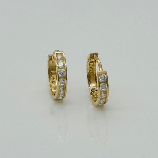 G343ER 14K Gold 2x12mm Hoop Earrings