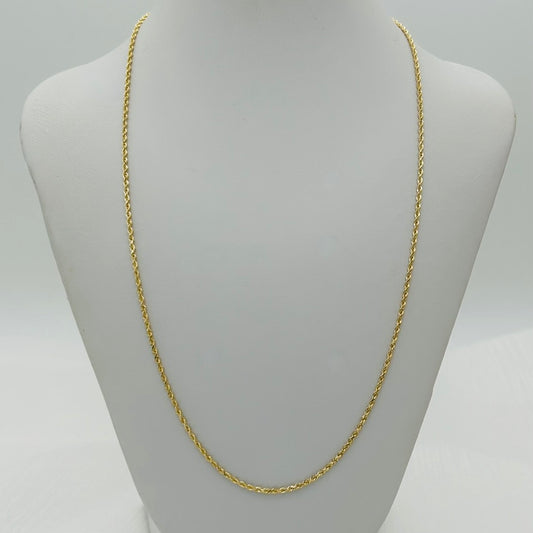 G26614K 20"x1.5mm. Solid Gold Rope Chain