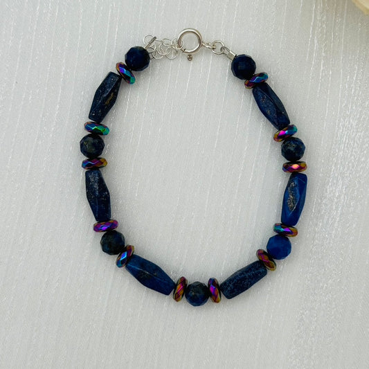 ST1905BL Lapis Lazuli Bracelet 8"