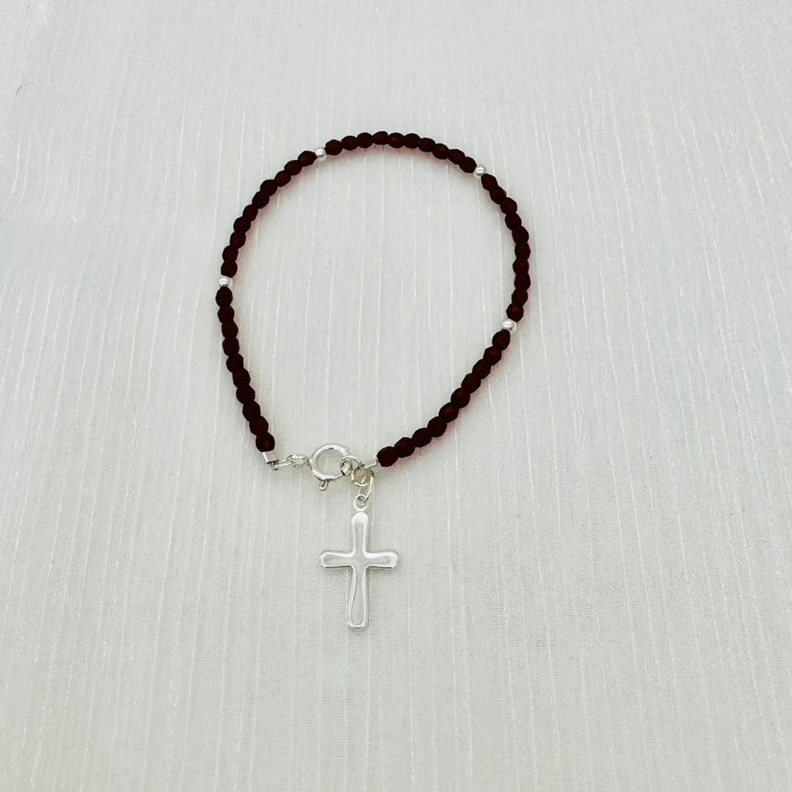 C1430BL Garnet Rosary