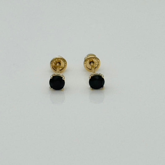 G339ER 14K Gold Black Post Earrings