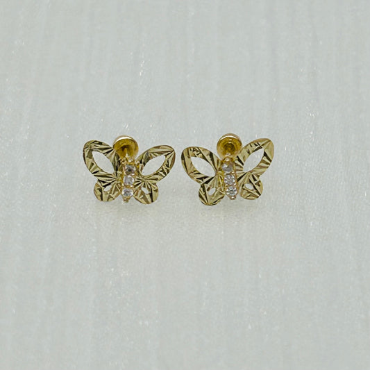 G321ER 14K Gold Butterfly Earrings