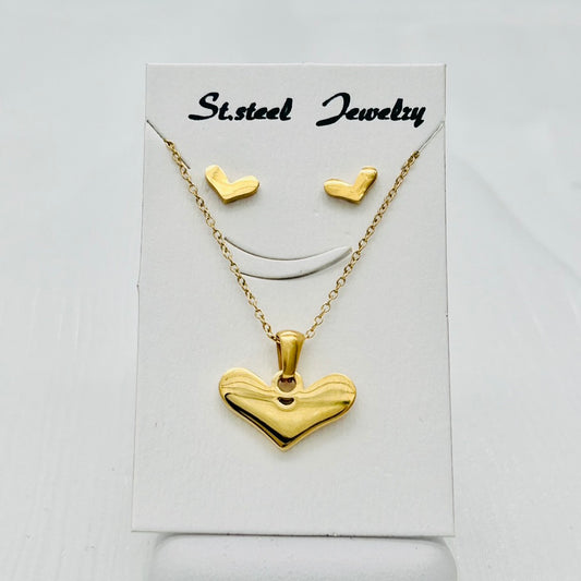 SS1459 Gold Plated Hearts  Set